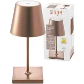 Sigor Nuindie Mini Akku Tischleuchte IP54 Aluminium Easy Connect bronze