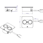 Bachmann 946.207, Type E + USB A + USB C, Desktop eingebettet, 4 cm, Edelstahl, Metall, Kunststoff, IP20