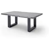 Robas Lund CARTAGENA Couchtisch 110 anthrazit lackiert, Farbe:Akazie grau/U-Form