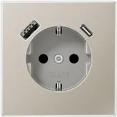 JUNG ES152015CA USB-Steckdose Typ A+C edelstahl LS990