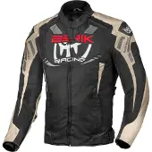 Berik Amras wasserdichte Motorrad Textiljacke, schwarz/khaki/rot, 54