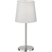 FHL Easy! Tischlampe - Nickel - Weiß - Metall - Stoff - H 30 cm