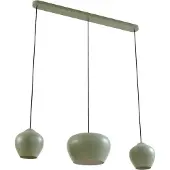 LUCANDE Hängeleuchte Malisa, grün, 3-fl., Metall, Länge 90cm