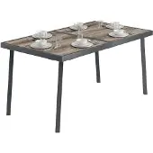 Outsunny Gartentisch, Balkontisch, 145 x 85cm Terrassentisch für 6 Personen Grau