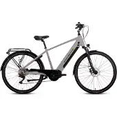 SAXONETTE ,Premium Sport Diamant, 28",E-Bike Elektrofahrrad, SHIMANO Deore 10-Gang Kettenschaltung, 90Nm Mittelmotor, 522Wh Akku, RH54 (Silber matt)