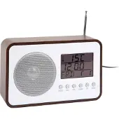 Karlsson - Wecker Fm Radio - Dunkles Holz - 19.2x6.6x12.5cm