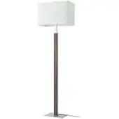 Quitani Lisene LED-Stehlampe, walnuss/silber/natur, 162cm - , Lisene, dimmbar, Holz, für Wohnzimmer, Stoff / Textil, Design