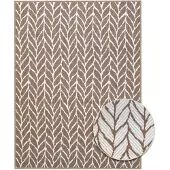 Primaflor Indoor- & Outdoorteppich REVERSO Knitted Braun 160x220cm - Wetterfester Wendeteppich - Flachgewebte Lounge Teppich für Balkon & Terrasse
