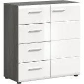 Xonox Salsa Sideboard 4 Schubladen 1 Tür weiß Hochglanz.