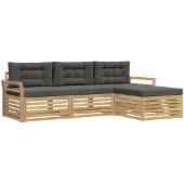 vidaXL Outdoor-Sofagarnitur 4 Stk. Weiß und Anthrazit