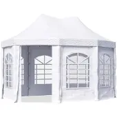 TOOLPORT Pagodenzelt Pavillon 3x4 m schnell & einfach zu montieren mit Fenstern - robuste PVC-Plane 700 weiß