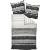 Janine Feinbiber Bettwäsche DAVOS 6481 155x200 cm + 80x80 cm / platin graphit