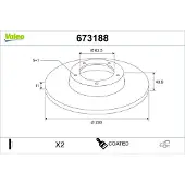 Valeo 2x Bremsscheiben Hinten für VOLVO V40 Schrägheck (525, 526) 280mm 673188