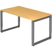 Bümö Schreibtisch Serie-R - Nachbildung: Buche, Gestell: Graphit, Größe: 140 x 80 cm