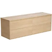 Vente-unique Badezimmer-Wandunterschrank unter Waschbecken mit Platte - Eichenfurnier - 150 cm - MILIPAM