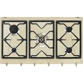 Smeg SRV896POGH Einbau-Gaskochfeld mit 5 Kochfeldern, Creme