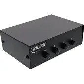 InLine Seriell-Umschalter manuell 4-fach, RS232, 9-polig Sub-D, Schwarz, 90 mm, 120 mm, 40 mm, 237 g, 95 mm