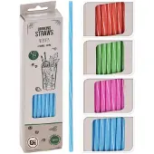 Excellent houseware Plastiktrinkhalme 50 Stück Verschiedene Farben