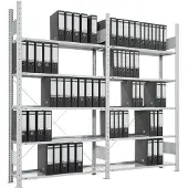META REGALBAU Steckregal Meta-COMPACT B1000xT300xH1850 mm Anbaufeld 5 Böden vzk 60 Ordner je R