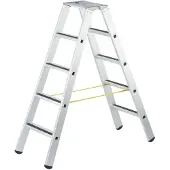 Zarges gebördelte Stufen-Stehleiter R13step-B eloxiert 2x8 Stufen