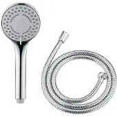 Wenko Mod. Basic Line Duschkopf Set, 2 teilig, Duschkopf mit 5 Strahlarten