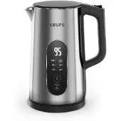 Krups Smart'n Light Wasserkocher BW8018, 1,7 l, 1500 W, Schwarz, Edelstahl, Metall, Regelbare Temperatur, Drahtlos