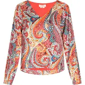 Usha Bluse Damen Orange Mehrfarbig