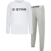 G-Star Pyjama "STONE, LONG SLEEVE T-SHIRT & CUFFED PANTS SLEEP SET" Set, 2 tlg. in elastischer Baumwoll-Qualität, Regular Fit