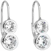 Evolution Group Silver earrings with clear zircons 11170.1 (L)