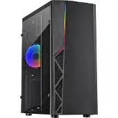 Inter-Tech B-02 RGB, Tower, PC, Schwarz, ATX, micro ATX, Acryl, Blau, Grün, Rot