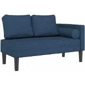 vidaXL Chaiselongue mit Kissen Blau Stoff