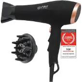 TZS First Austria Haartrockner, 2200 W, Ionen, schonendes Styling, 3 Heiz- und 2 Gebläsestufen sowie praktische Cool-Shot-Funktion, inkl. Diffusor-Aufsatz, schwarz-rosé
