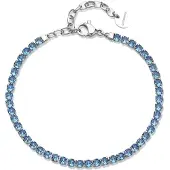 Brosway Tennis Stahlarmband mit blauen Zirkonen Desideri Bei107