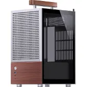 Jonsbo T6, Midi Tower, PC, Holz, Silber, ITX, Stahl, Glas, Aluminium, Gaming