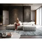 DELIFE Ecksofa Freestyle Cozy 310x200 cm Bouclé Soft Beige