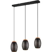 RL LIVE YOUR LIGHT Leuchten Pendelleuchte Bidar 3xE27, schwarz, gold