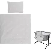 Lorelli Babybettwäsche-Set Eva 5-tlg Decke 75 x 75 cm, Kissen 29 x 42 cm, Bezüge hellgrau