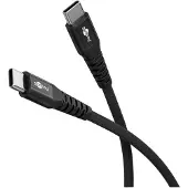 Goobay USB-C Supersoftes Textilkabel mit Metallsteckern, 3 m, schwarz
