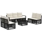 vidaXL Gartensofa-set 8 pcs Schwarz Poly-Rattan