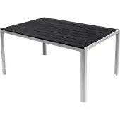 Inda Nonwood Gartentisch Esstisch Gartenmöbel Tisch Alu Silber / Schwarz