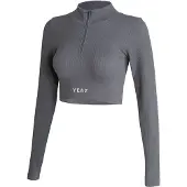Yeaz Sporttop "Top RUNWAY", Kinder, Gr. L, grau, Obermaterial: 87% Nylon NY. 13% Elasthan EL., Tops Sporttop