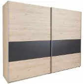 Wimex Schwebetürenschrank Angie Kleiderschrank Größe wählbar hickory oak / graphit,225x65x210cm