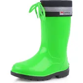 Ladeheid Kinder Mädchen Jungen Gummistiefel mit Stulpe LA-972 (Grün/Schwarz, 20 EU)