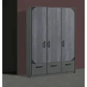 Wimex Kleiderschrank Nottingham Drehtürenschrank 135x58x198cm graphit Digitalprint Steel Optik