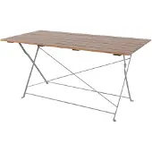 Inda Biergarten Tisch Klapptisch Gartentisch klappbar Akazie Stahl 120x60cm