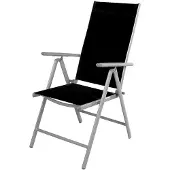 Mojawo Extra leicht! Aluminium Garten Klappstuhl Hochlehner mit 7-Positionen
