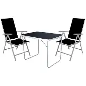 Mojawo 3-tlg Camping Set Gartenmöbel Campingtisch + 2 Campingstuhl Klappstuhl