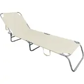 Mojawo 3-Bein Gartenliege Campingliege Beige 186x55x24cm