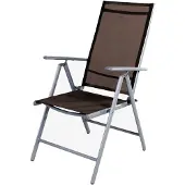 Mojawo Extra leicht! Aluminium Garten Klappstuhl Hochlehner mit 7-Positionen