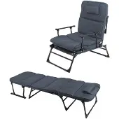 Mojawo 2 in 1 Gartenliege Sanitätsliege Gästebett und Relaxsessel mit Polster